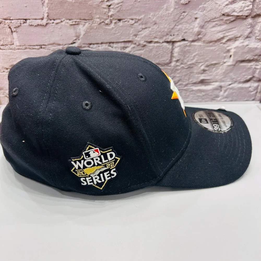 New Era Houston Astros Hat Mens L/XL Navy 39THIRTY 2022 World Series Patch‎ Cap